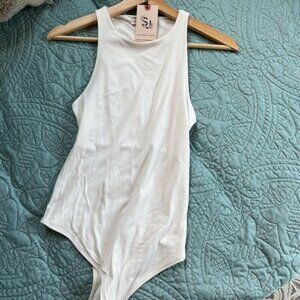 NWT Sincerely Jules Bodysuit XS White Sleeveless Stretch